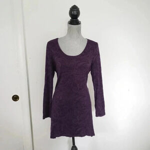 Sonoma Purple Paisley Long Sleeve Striped Shirt Dr